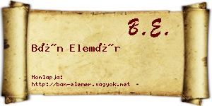 Bán Elemér névjegykártya