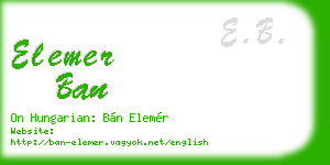elemer ban business card
